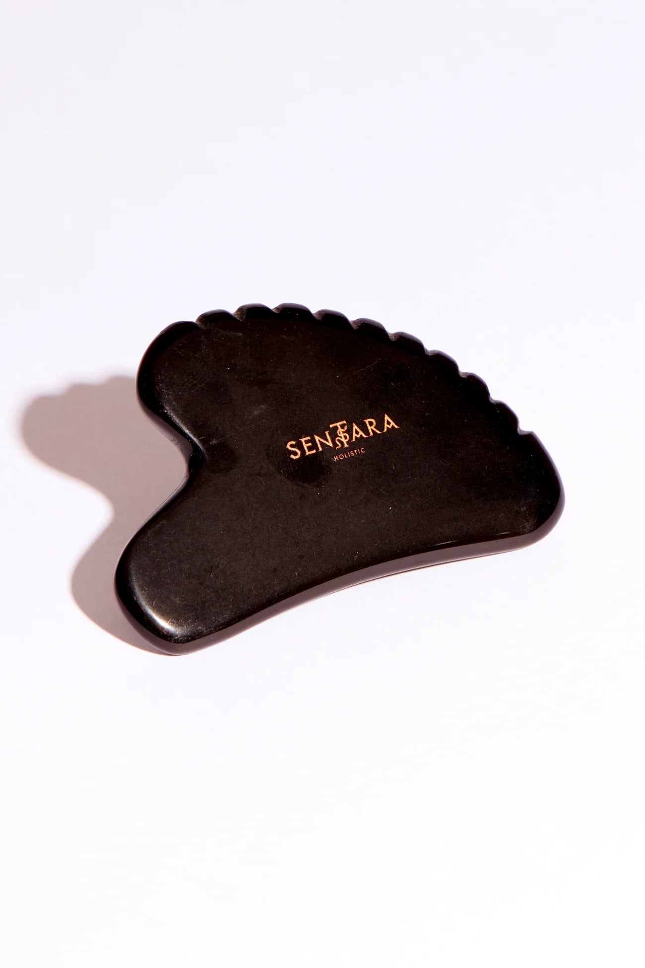 Gua Sha Coeur à Dents - Obsidienne Noire