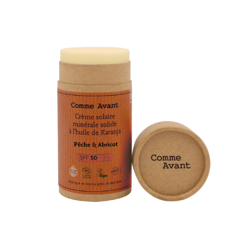 Crème solaire minérale solide SPF50 à l'huile de Karanja