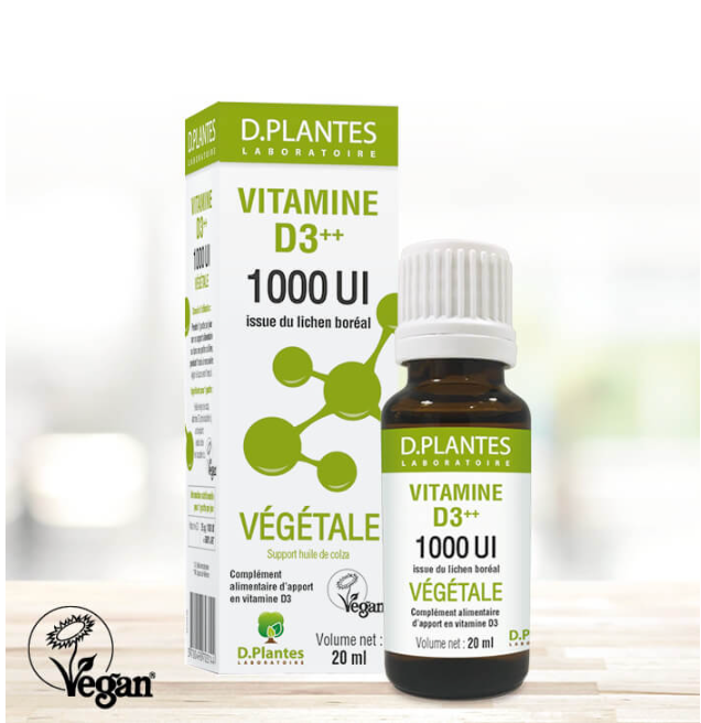 Vitamine D3++ 1000 UI Végétale - 20 ml