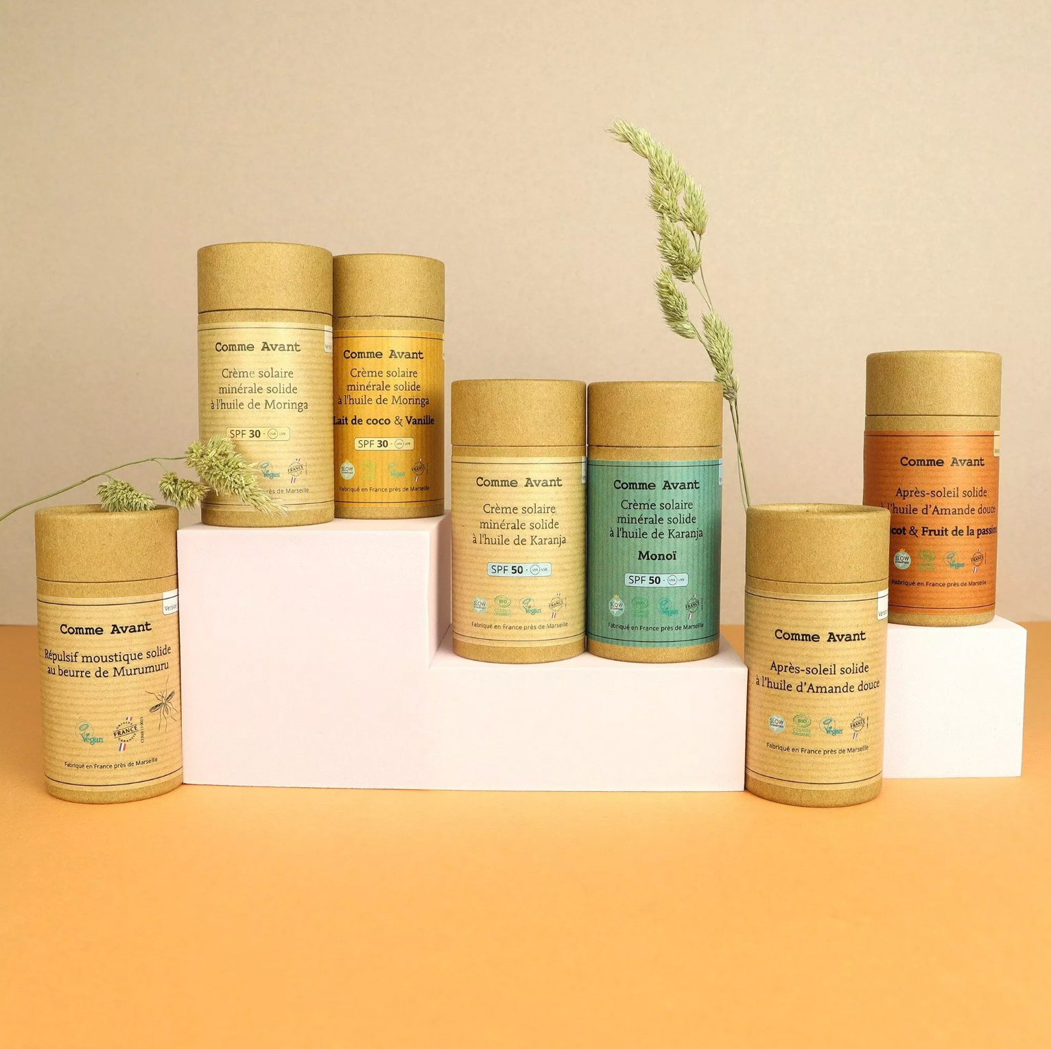 Crème solaire minérale solide SPF50 à l'huile de Karanja
