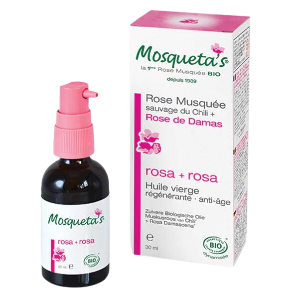 Huile rose musquée du chili + HE Rose de Damas BIO - 30 ml