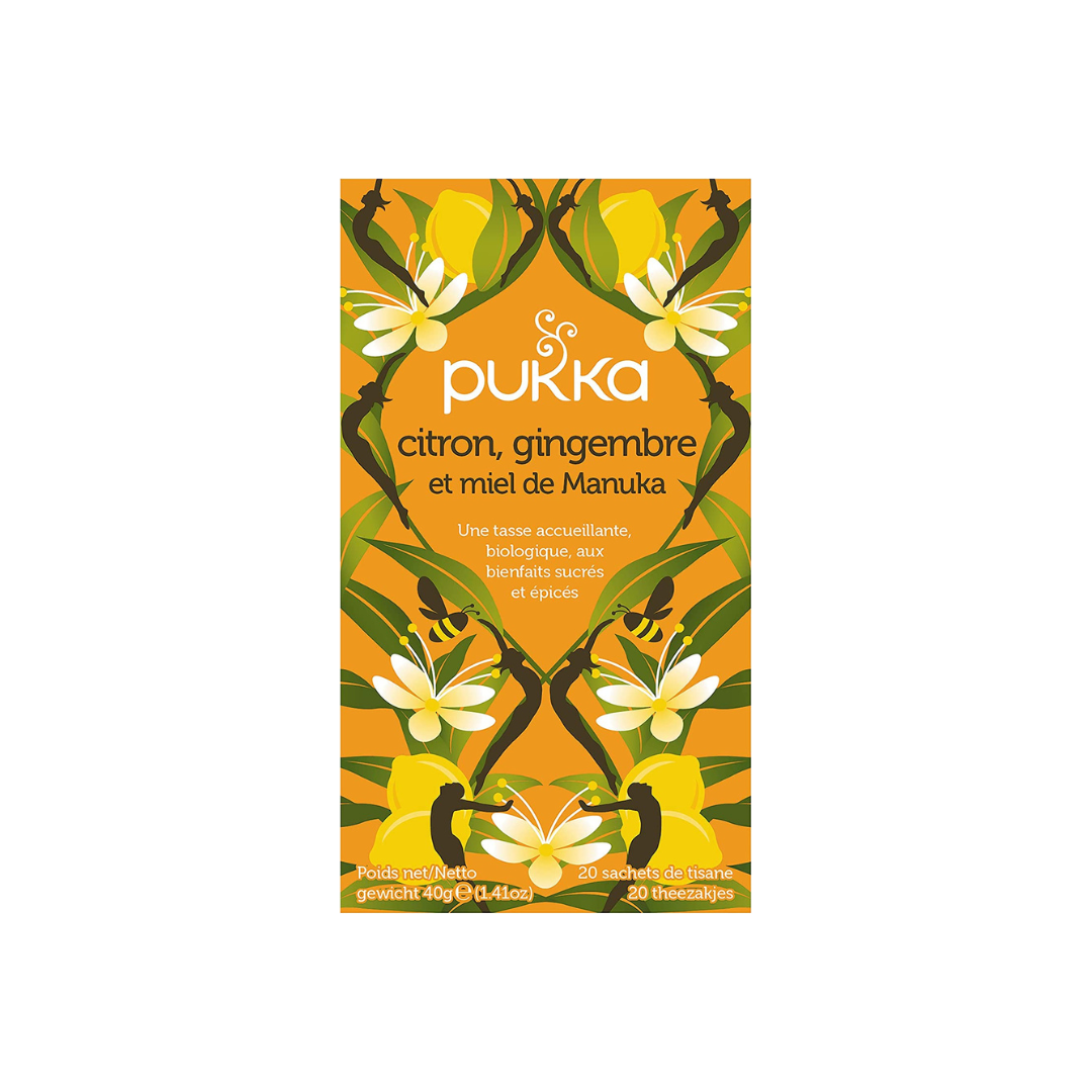 Infusion Citron Gingembre & Miel de Manuka BIO - boîte de 20 sachets