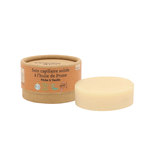 Soin capillaire solide à l'huile de Prune Pêche & Vanille