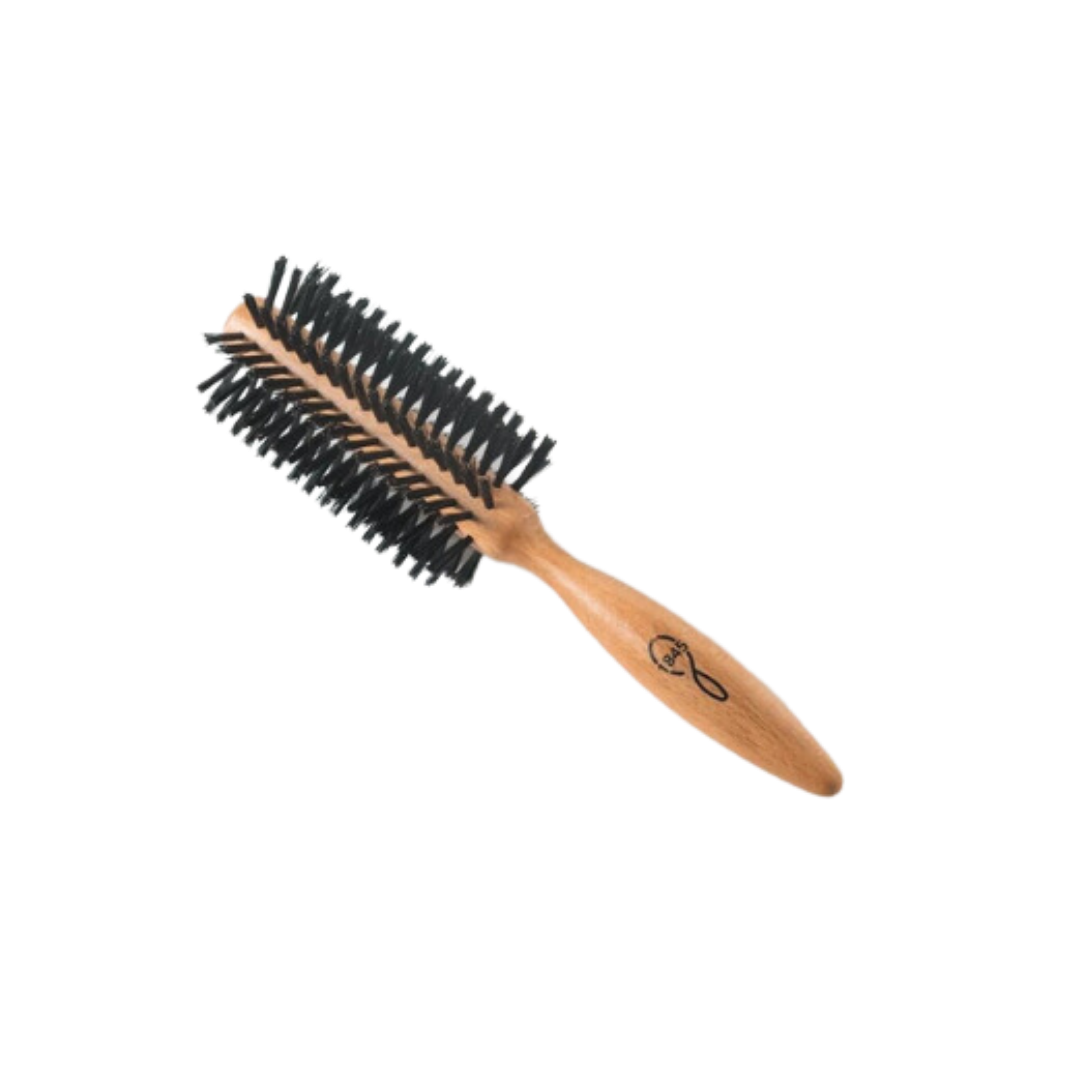 Brosse à cheveux ronde, soies de sanglier et nylon