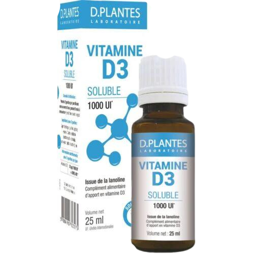 Vitamine D3 1000 UI soluble - Flacon 25 ML - D.plantes