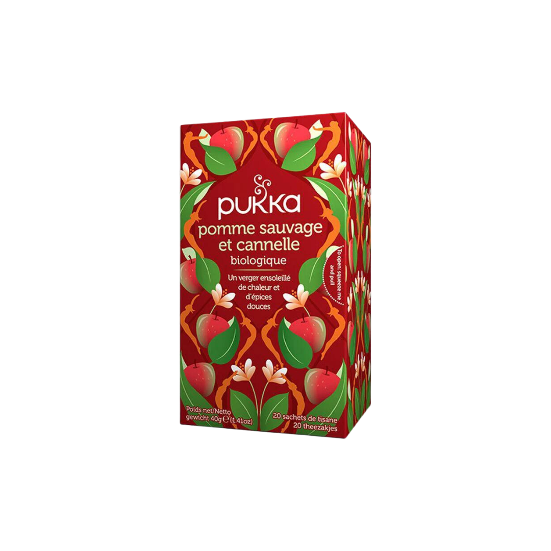 Infusion Pomme sauvage, cannelle & gingembre (Wild Apple) BIO - 20 sachets - Pukka