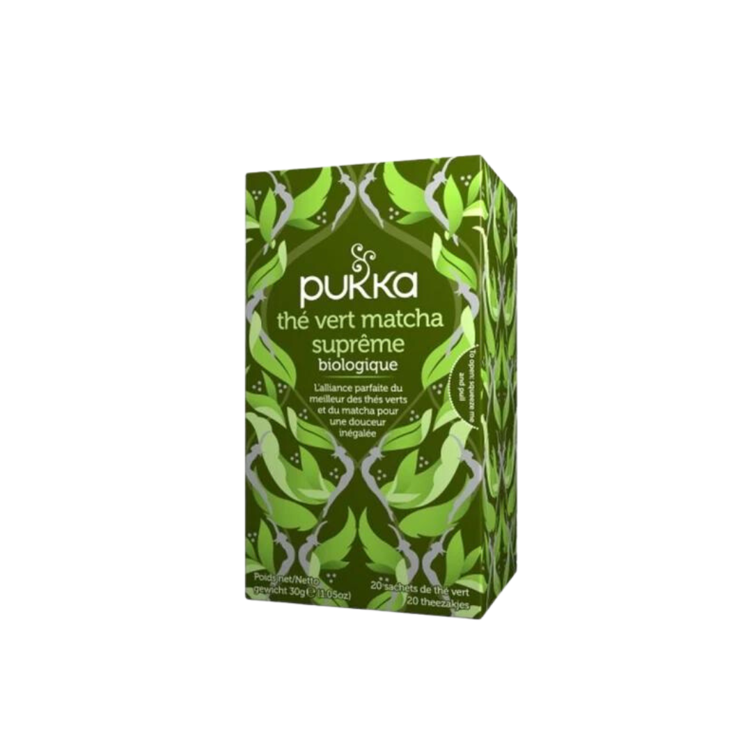 Thé vert Matcha suprême (Supreme green matcha) BIO - boîte de 20 sachets - Pukka