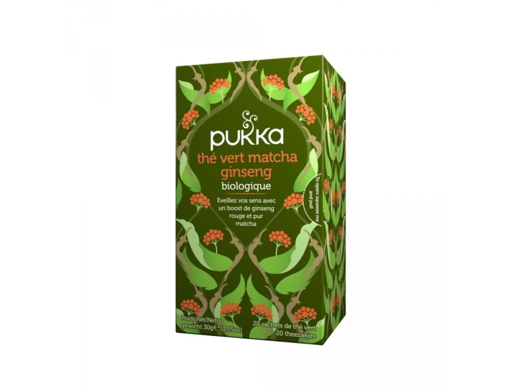 Thé vert Matcha Ginseng - BIO - boîte de 20 sachets - Pukka