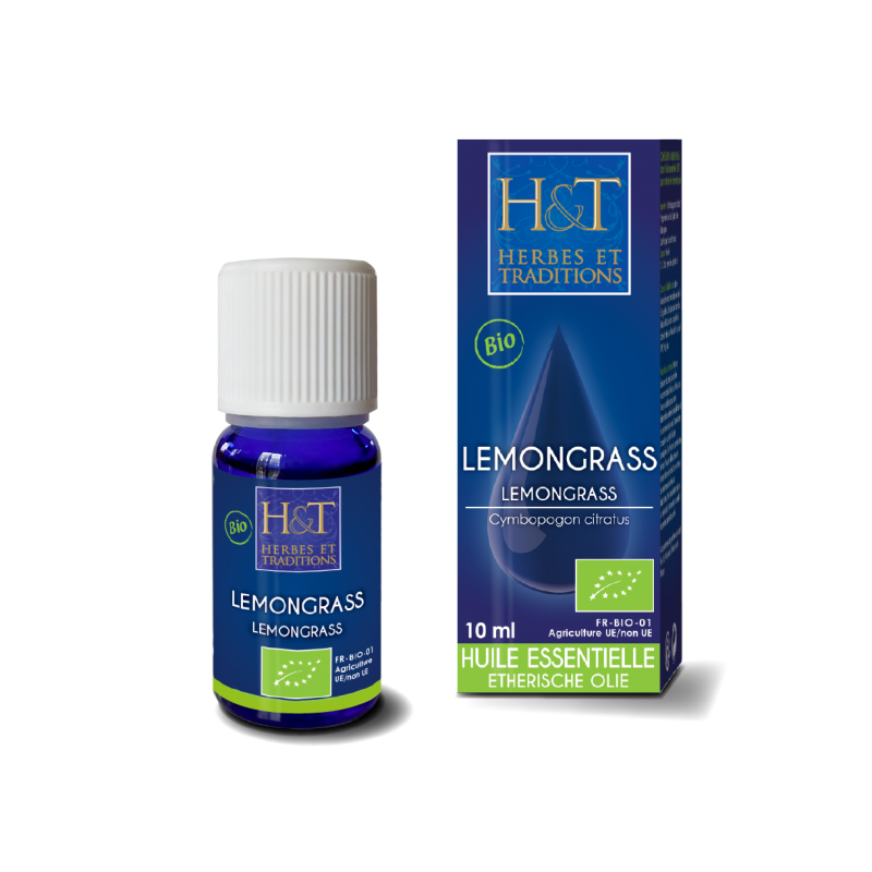 Huile Essentielle Lemongrass verveine des indes (Cymbopogon citratus) Bio - 10 ml - Herbes & traditions