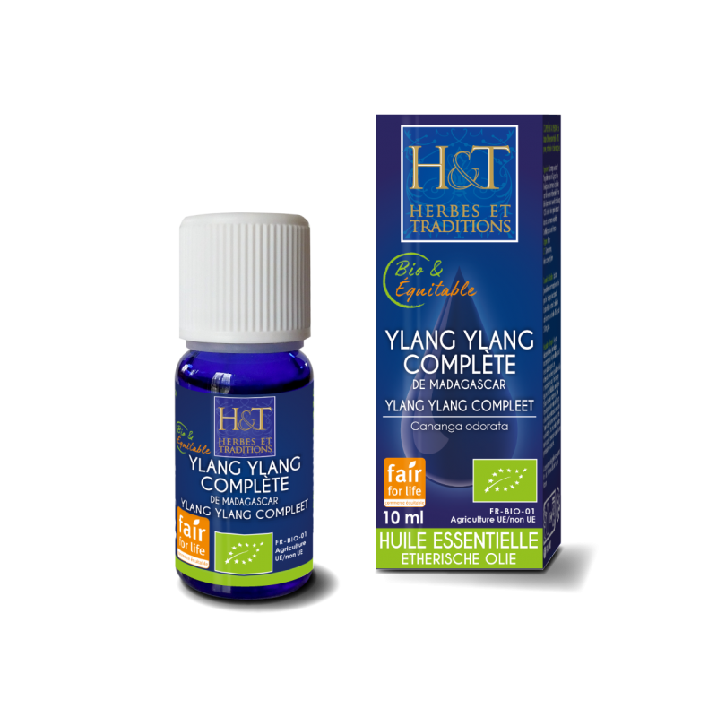 Huile Essentielle Ylang Ylang complète (Cananga odorata) Bio - Flacon 10 ml - Herbes & traditions